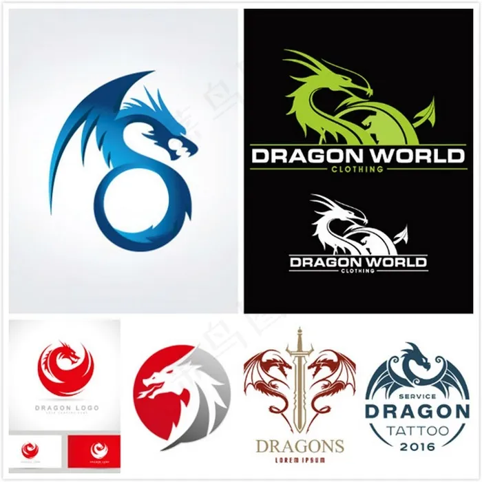 炫酷龙LOGOai矢量模版下载