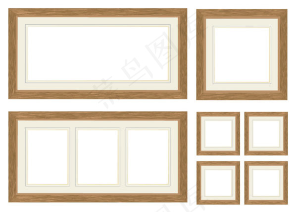 木纹相框ai矢量模版下载
