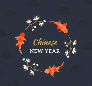 中国鱼的新年背景