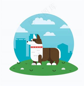 可爱的小狗矢量图