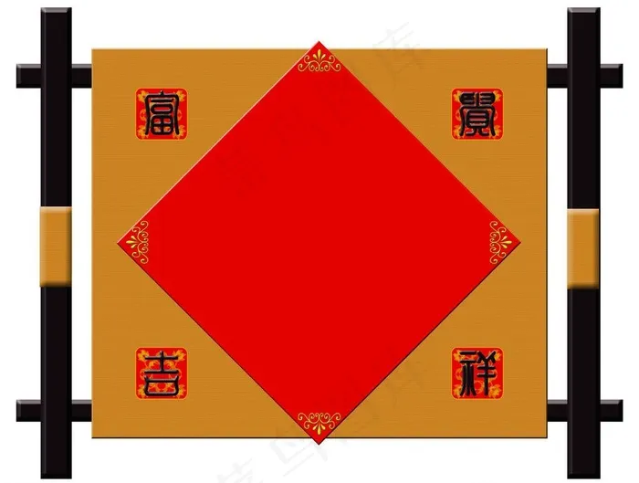 古典相框之富贵吉祥图片psd模版下载