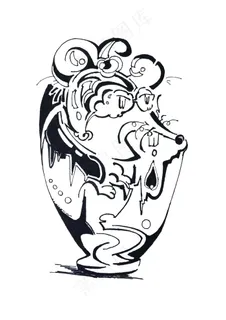 黑白涂鸦十三生肖 鼠 黑白涂鸦十三生肖 鼠