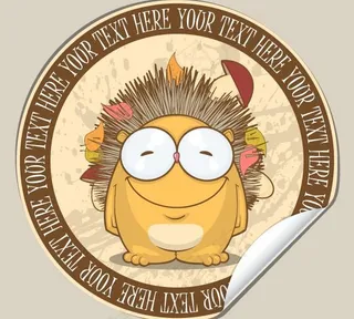 可爱动物标签贴纸图片