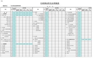 药监行政事业性支出明细表