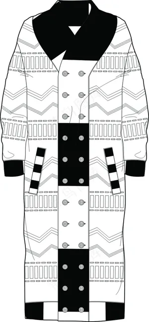 提花混搭长款针织外套