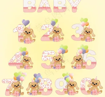 婴儿宝宝生日数字气球图片