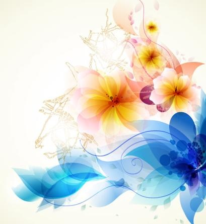 炫彩花纹背景矢量素材二