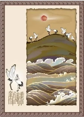 国画花草韩国传统矢量图2(541X752)eps,ai矢量模版下载