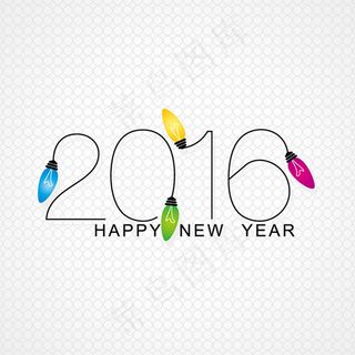 2016年彩色灯泡贺卡矢量素材下载