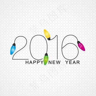 2016年彩色灯泡贺卡矢量素材下载