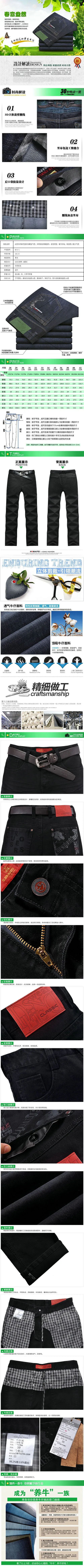 时尚稳重男款牛仔裤宝贝描述psd模版下载