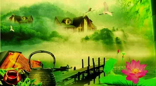 中国元素之夏荷淡雾茶图片