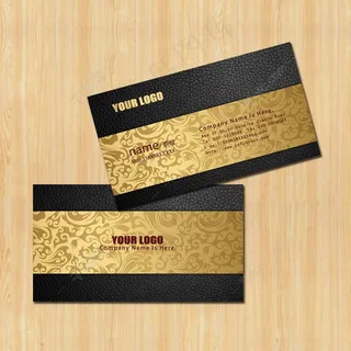 皮革金色花纹名片
