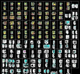 多款玄关隔断CAD图块素材