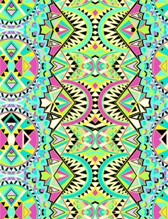 圆形几何图数码印花设计