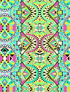 圆形几何图数码印花设计