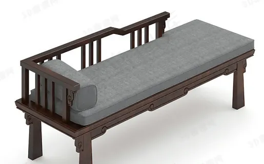 3D新中式贵妃椅模型