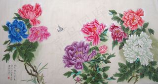 吴玉阳工笔重彩画牡丹图片