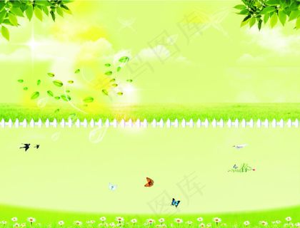 清新海报背景 绿色 清新