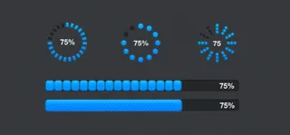 蓝色进度条PSD素材