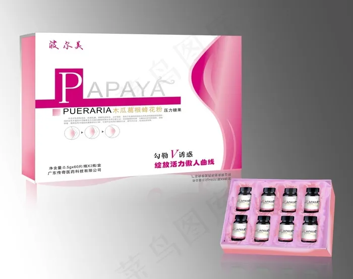 丰胸礼盒产品cdr矢量模版下载