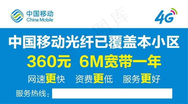 中国移动光纤宽带覆盖牌ai矢量模版下载