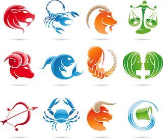 漫画12星座的图案矢量素材04