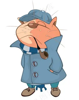 抽烟的小猫图片