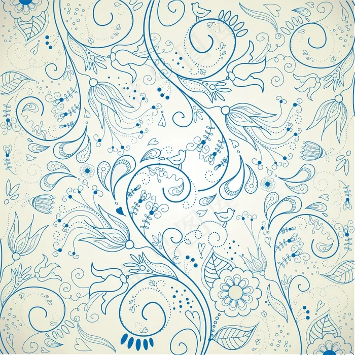 花艺手绘背景eps,ai矢量模版下载