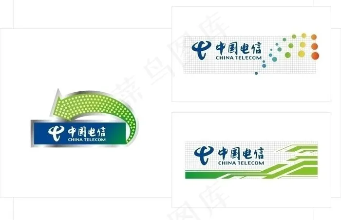电信圆点立体牌图片cdr矢量模版下载