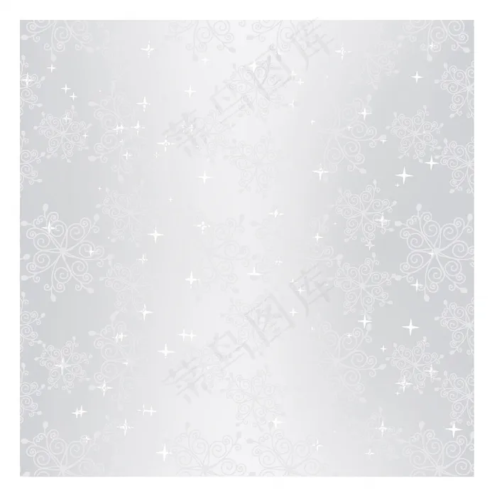 闪闪发光的银色圣诞雪花无缝图案的壁...ai矢量模版下载