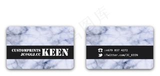 黑白大理石名片模板