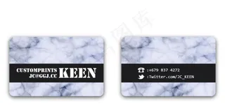 黑白大理石名片模板