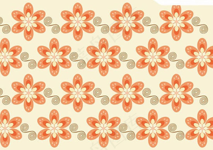 时尚花朵背景矢量图片 AI