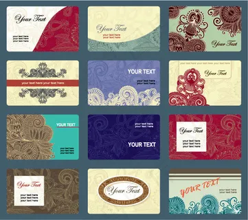 精美花纹名片模板02—矢量素材