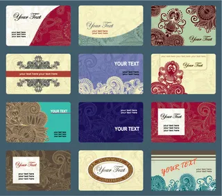 精美花纹名片模板02—矢量素材