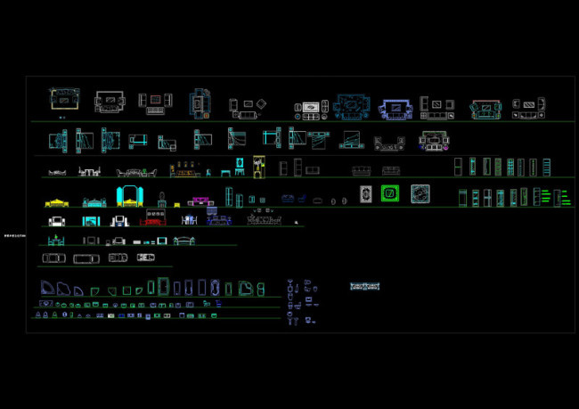 家具卫浴门陈设cad标准图库