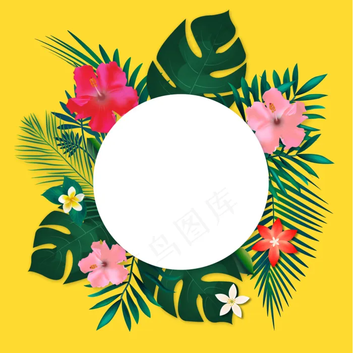 夏季海报展板几何植物花卉素材eps,ai矢量模版下载
