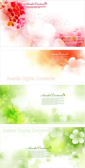 梦幻唯美花卉矢量下载