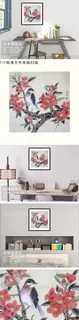 花鸟工笔画中国风复古装饰挂画 花鸟工笔画中国风复古装饰挂画