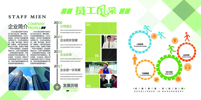 简约大气企业文化墙员工风采展板