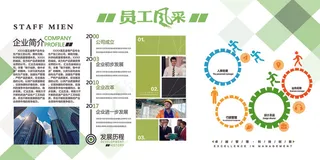 简约大气企业文化墙员工风采展板