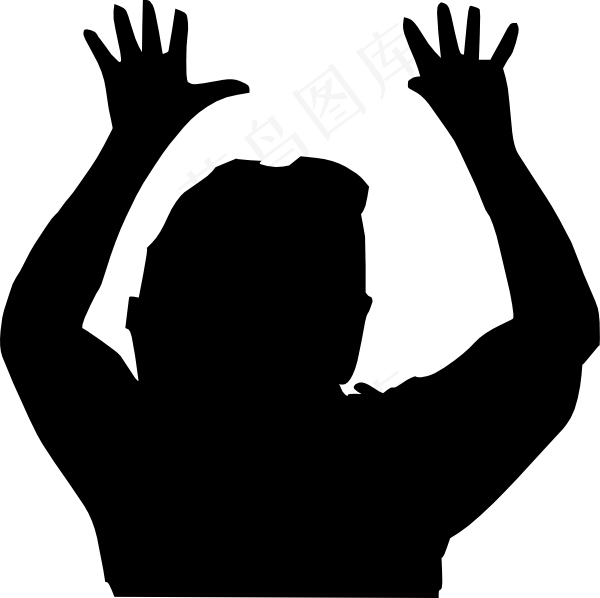 举手剪影艺术剪辑