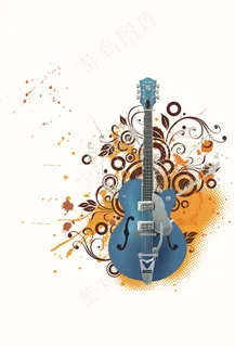 吉他花纹底纹音乐元素素材 吉他花纹底纹音乐元素素材