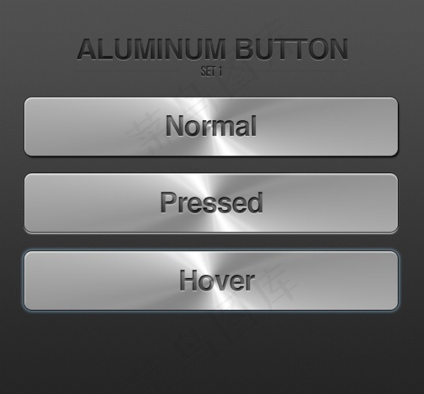 金属质感按钮设计PSD素材