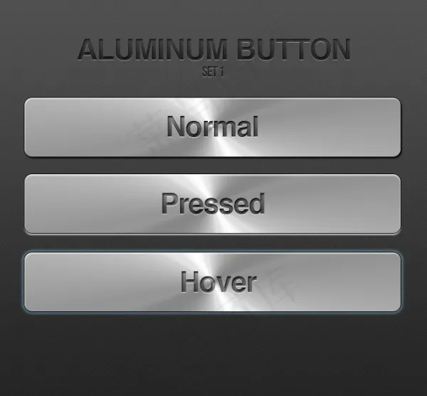 金属质感按钮设计PSD素材psd模版下载