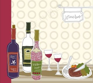 美酒佳肴矢量图片