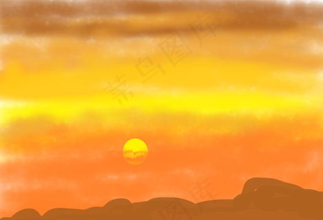 黄色手绘小清新 