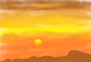 黄色手绘小清新 