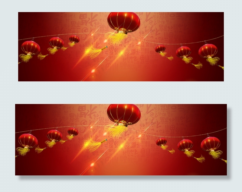 新春灯笼背景海报　